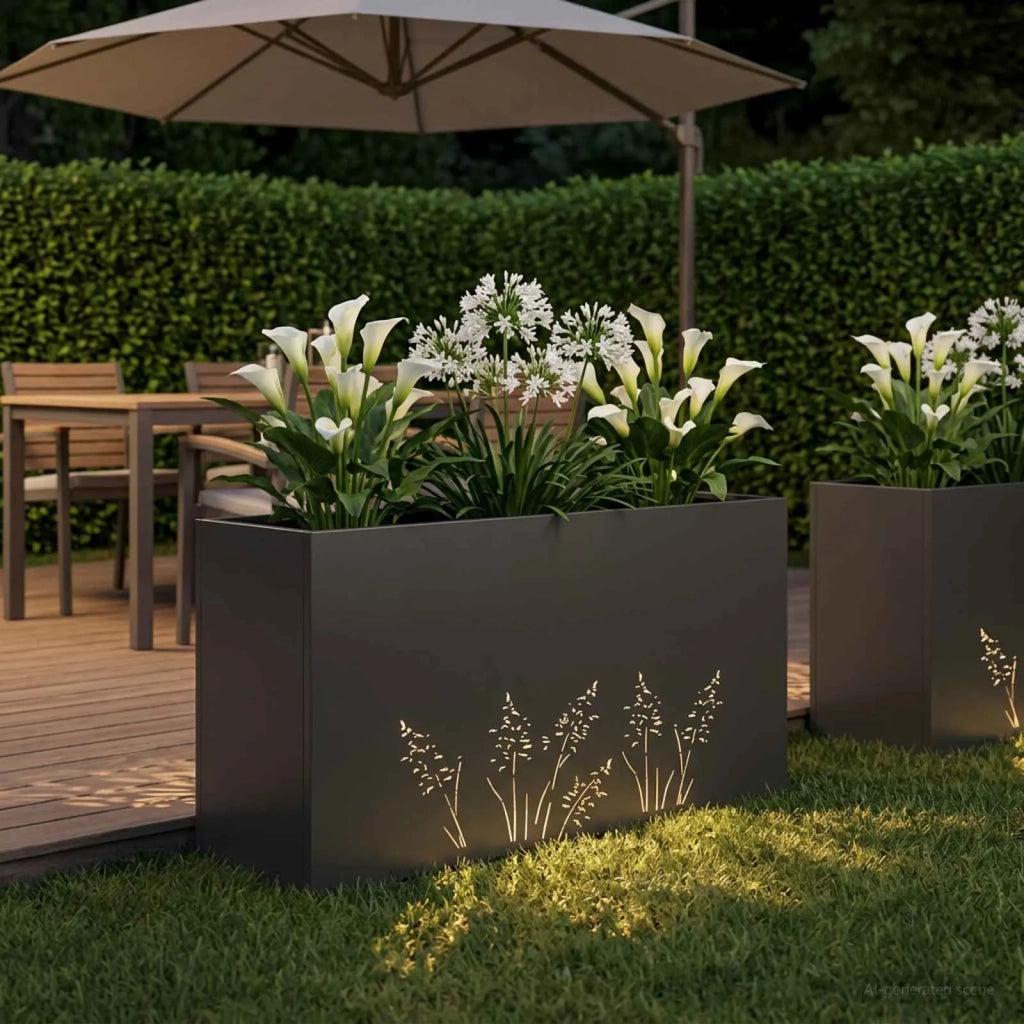 Vaso da giardino Nero 100 x 20 x 49 cm 8005848