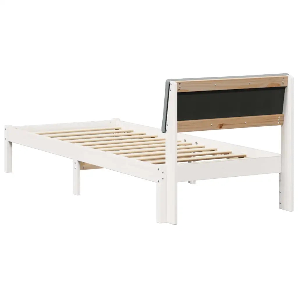 Struttura del letto-Giroletto-Rete del Letto Bianco e grigio chiaro 80 x 200 cm 370795