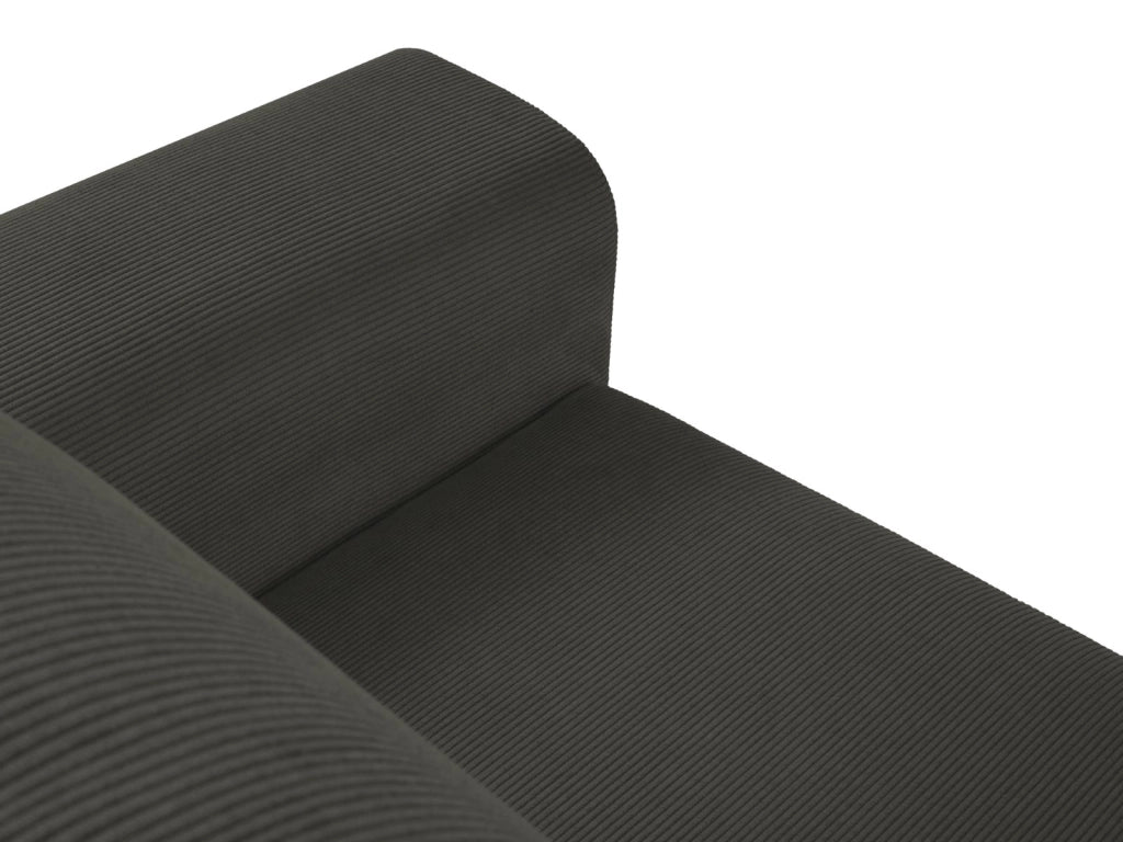 Cosmopolitan Design - Divano convertibile angolare sinistro con contenitore "Kyoto" 4 posti in velluto a coste nero 