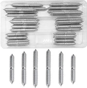 Viti a doppia testa 30 pezzi - M8 - Grossezza galvanizzata - Lavorazione del legno - Connector per mobili - Acciaio al carbonio - Lunghezza 50/60/70 mm - Viti