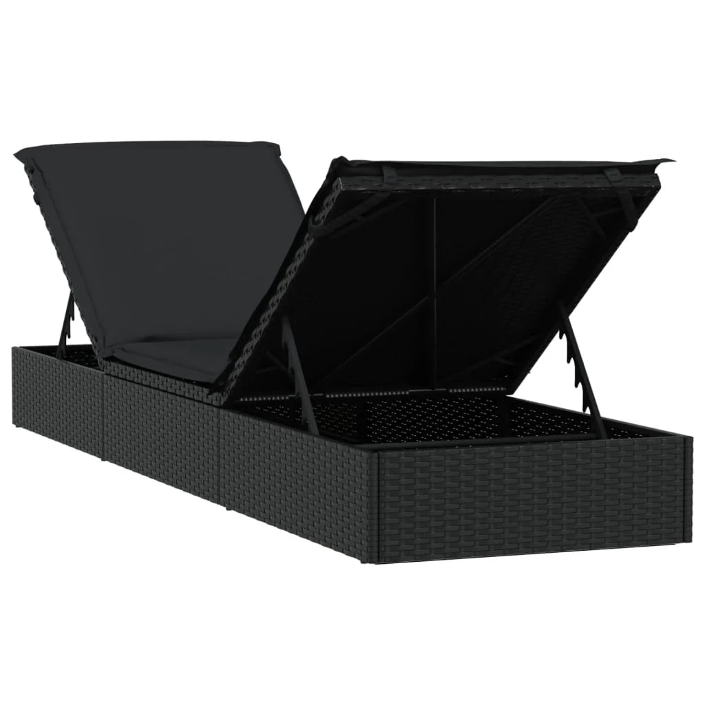 Set di due sdraio con tavolino 201 cm resina intrecciata nera 02_0012983