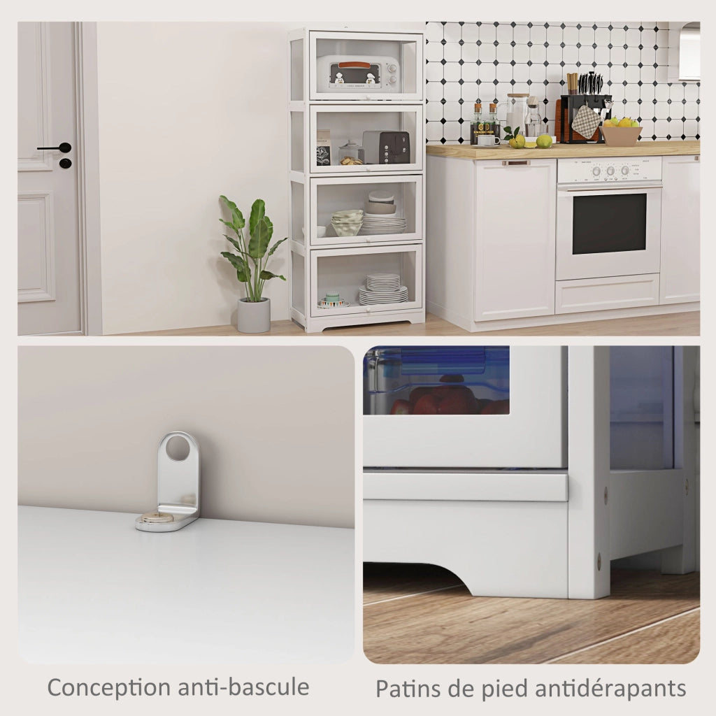 Cassa con ante a ribalta ¨C Minimal ¨C bianco 59x30x139