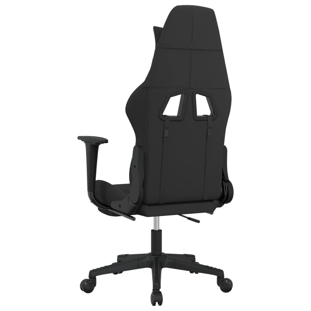 vidaXL Sedia da Gaming Massaggio e Poggiapiedi Tessuto Nero e Tortora
