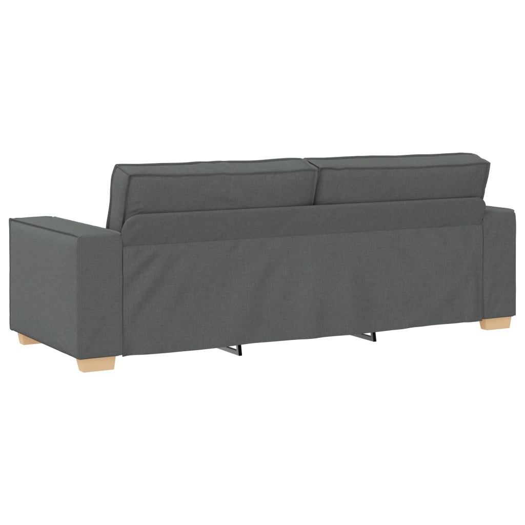 Set di divani a 3 pezzi con cuscini in tessuto grigio scuro