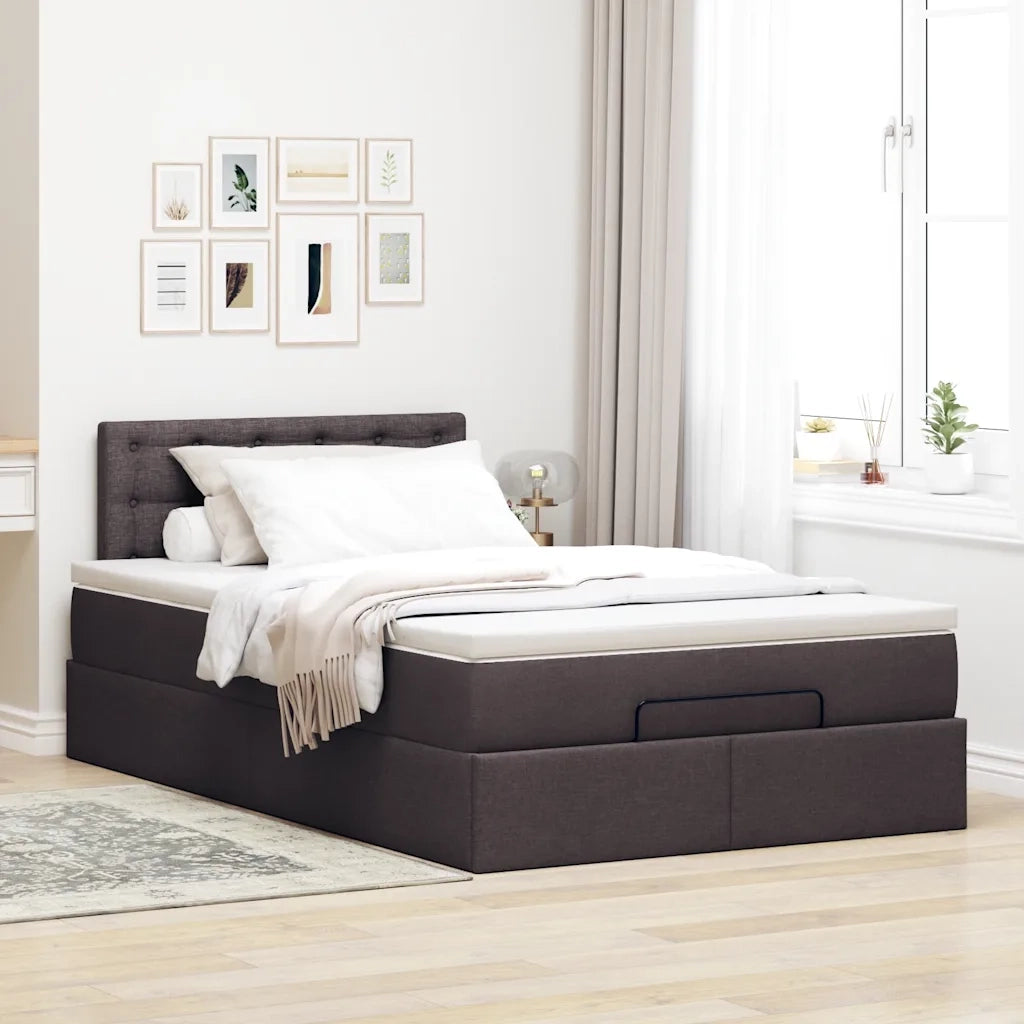 Struttura Letto Pouf con Materasso 80x200 cm in Tessuto
