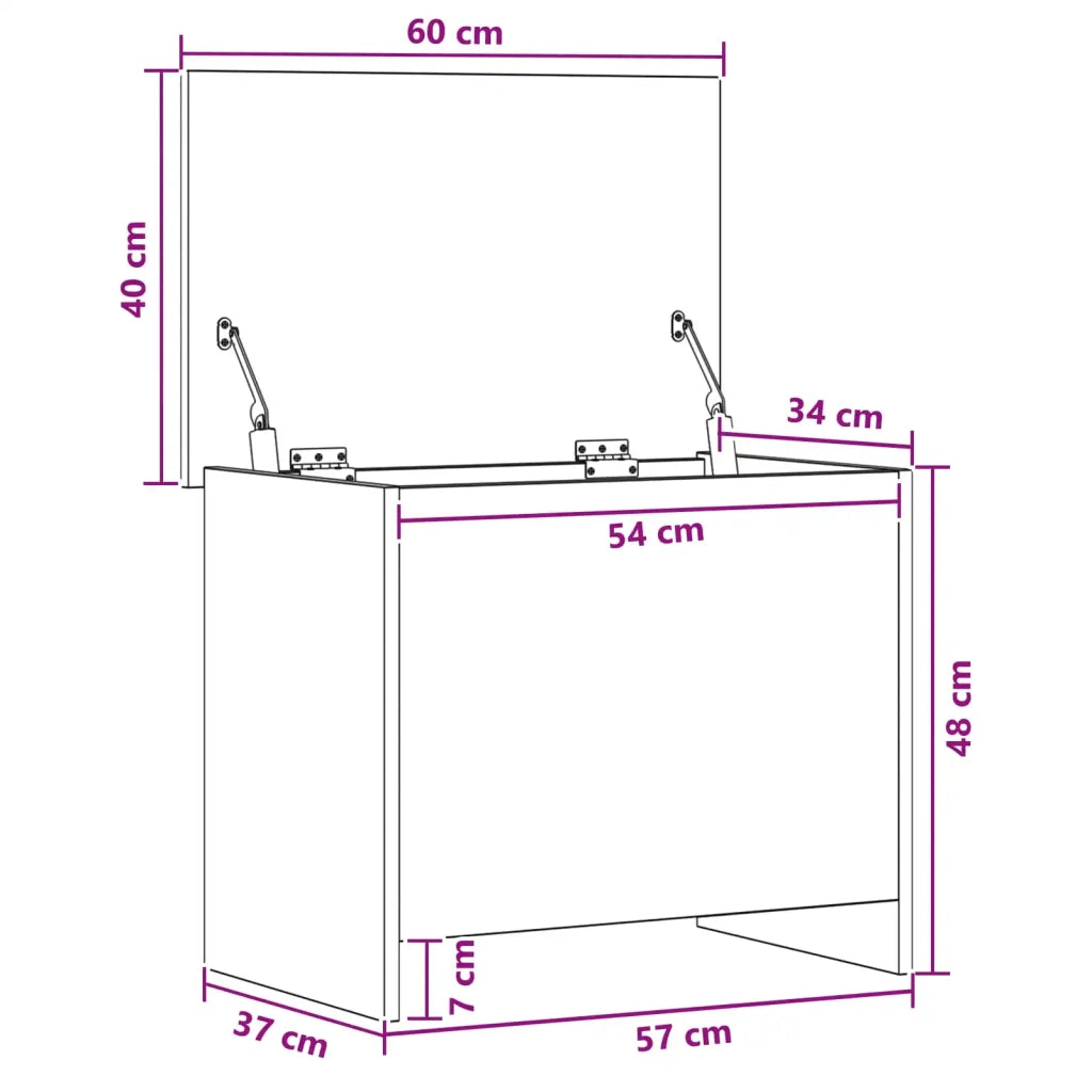 Cassa di stoccaggio Rovere Artigianale 60 x 40 x 50 cm 8011258