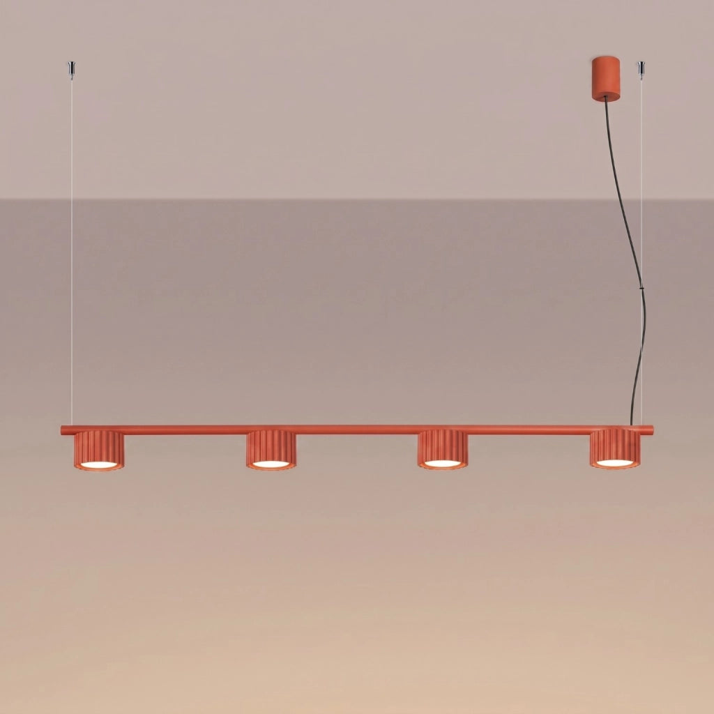 Lampadario AURA 4 rosso Gx53