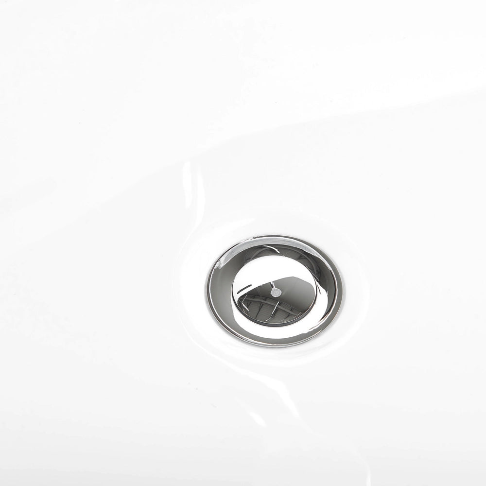 Vasca da bagno freestanding bianco sanitario ovale in acrilico singolo 170 x 80 cm dal design moderno