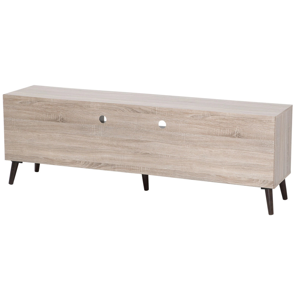Mobile TV in legno chiaro con grigio per TV fino a 78ʺ con 2 ripiani