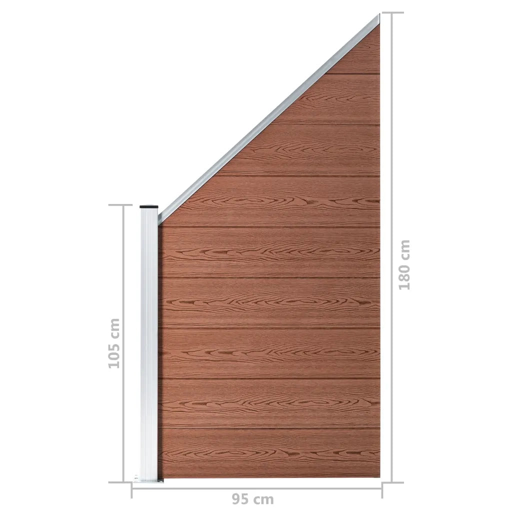 Pannello di Recinzione in WPC 95x(105-180) cm Marrone cod mxl 17000
