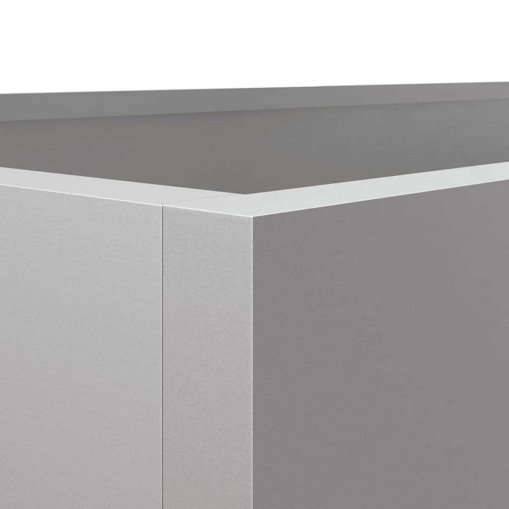 Fioriera | Cassetta per fiori | Vaso Argento 62x30x29 cm in Acciaio Zincato