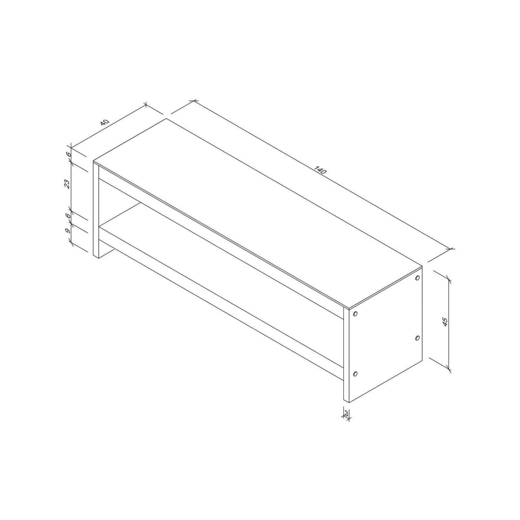 Mobile porta TV Wiley, Credenza da soggiorno, Armadio basso per TV, Base parete attrezzata, 140x40h45 cm, Noce