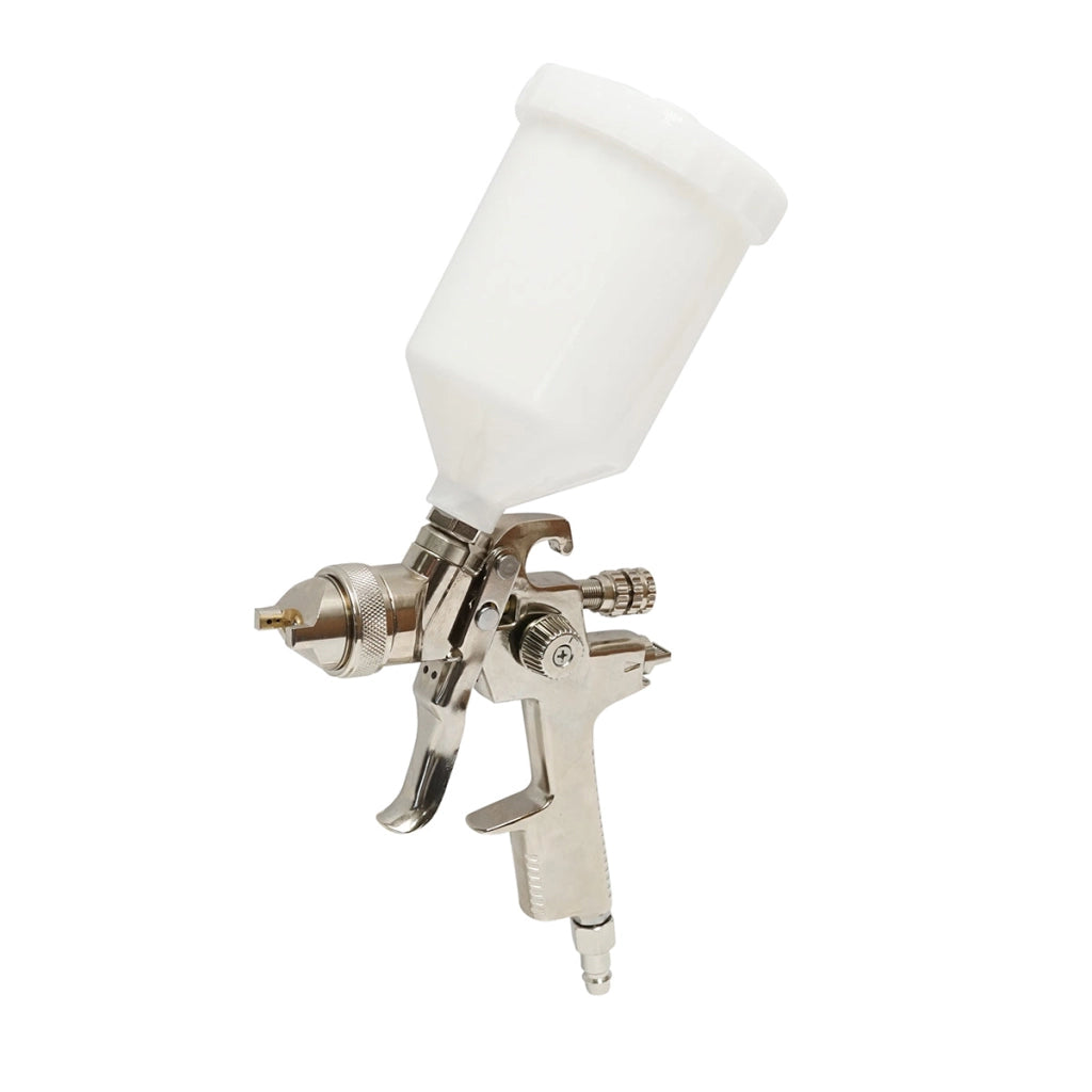 Pistola per verniciatura ad aria compressa da 600 ml, ugello 2 mm, portata 300 ml/min, pressione max 4 bar