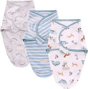 Set di tre coperte per neonati, per neonati da 0 a 6 mesi, coperta universale per neonati, bambini e neonati