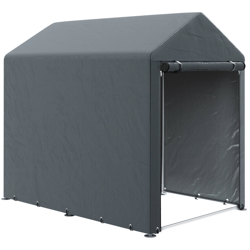 Tenda per Biciclette e Motocicli 1,2x1,8x1,65 m ¨C zephmum ¨C 2 Camere, Grigio Scuro
