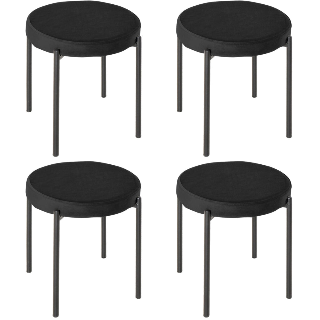 Set di 4 sgabelli da cucina 41.5x41.5x46 cm impilabili in metallo nero