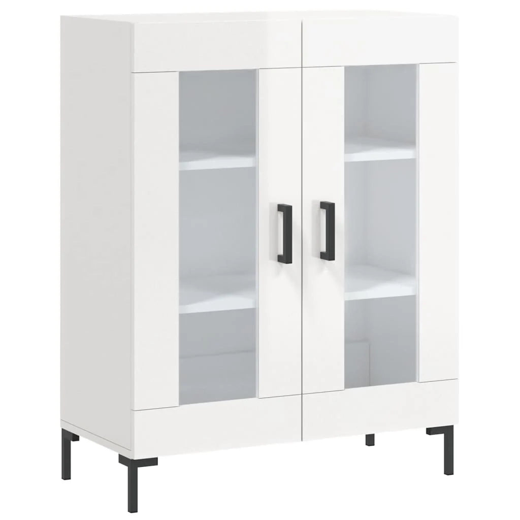 Buffet credenza cassettiera mobiletto mobile contenitore organizer per cucina soggiorno finitura lucida 69,5 x 34 x 90 cm legno ingegnerizzato bianco 02_0030738