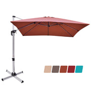 Ombrellone a braccio 300 x 300 cm rotazione 360° inclinazione regolabile stile contemporaneo poliestere tinto arancio 20_0019223