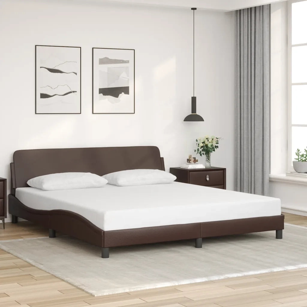Giroletto con Testiera Marrone 180x200 cm in Similpellecod mxl 92375
