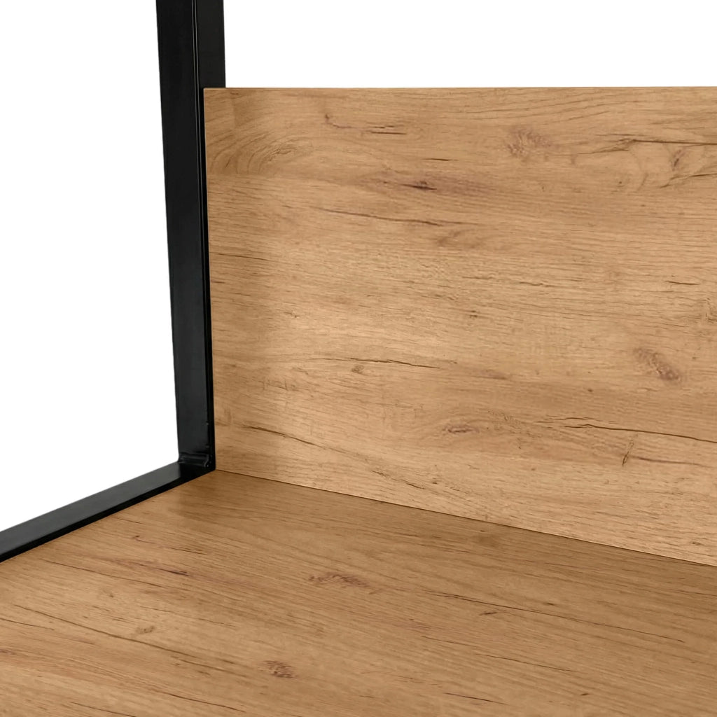 Scaffale stile industriale con ripiani in legno 80 cm Nera, Quercia Craft 80x32x192 cm