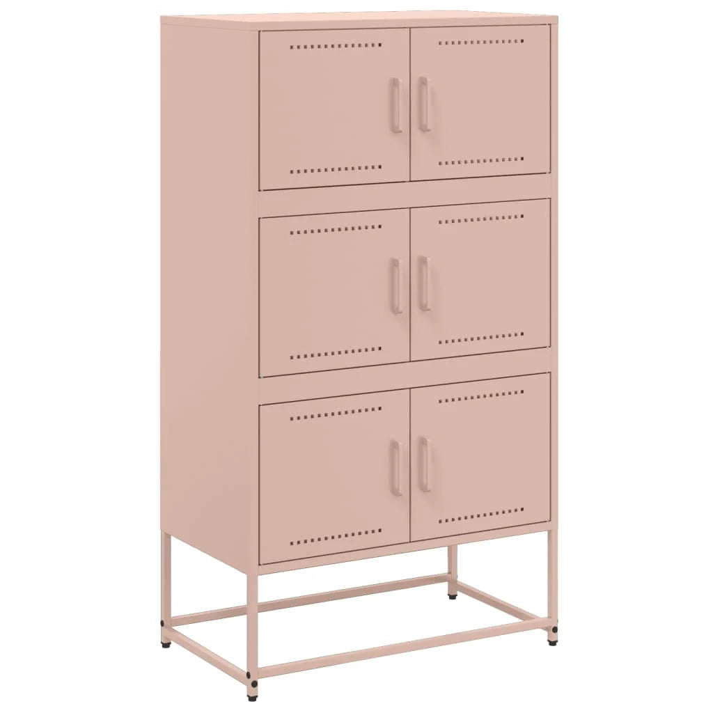 Buffet credenza cassettiera armadio mobile contenitore organizer per cucina soggiorno salotto 68,5 x 38,5 x 123,5 cm acciaio rosa 02_0036210