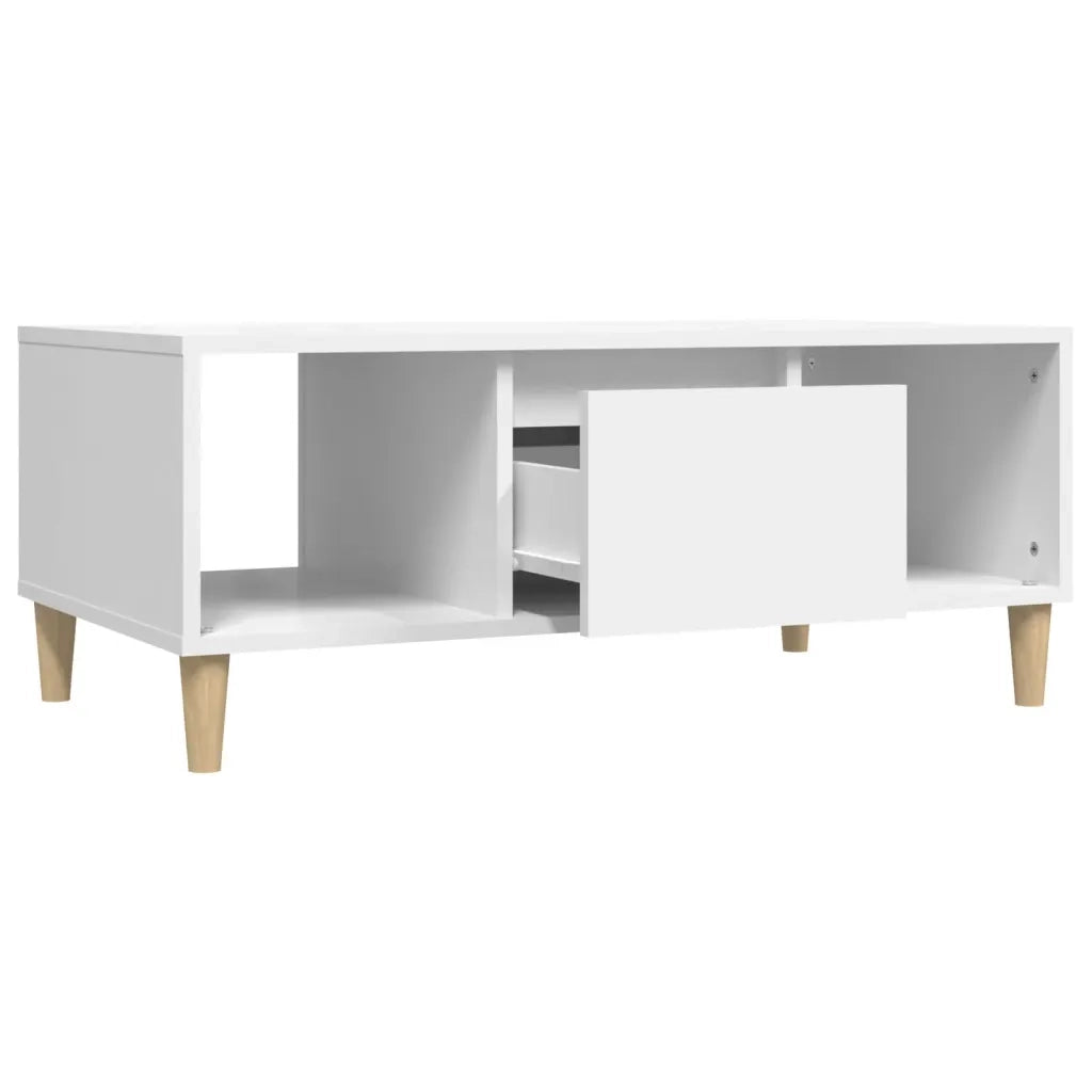 Tavolino da Salotto Bianco 90x50x36,5 cm in Legno Multistrato 821060