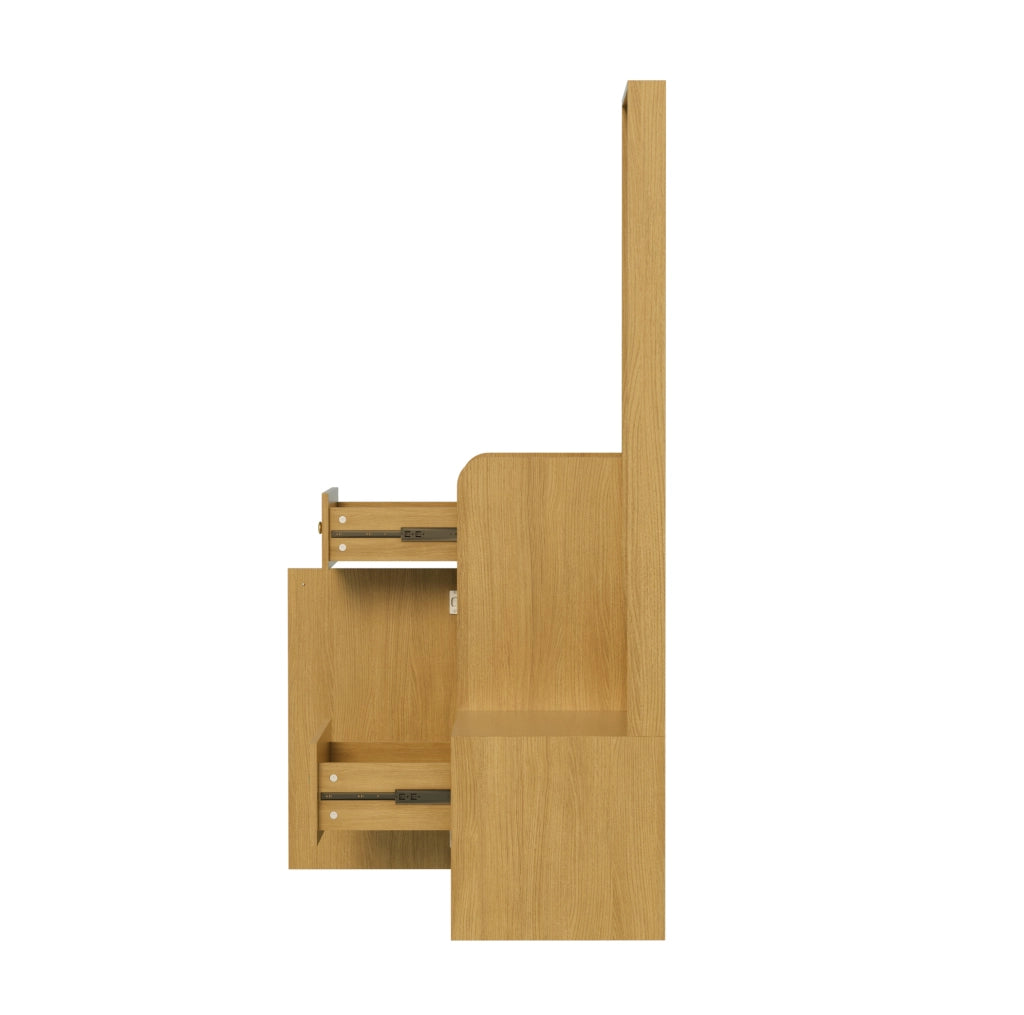 Mobile da ingresso con specchio; 2 cassetti e ganci regolabili; 105x38x180 cm; legno