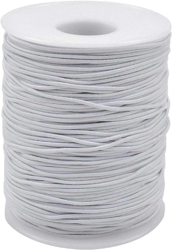 Cavo Elastico 1MM Bianco - 100 Metri - Per Bracciali/Perle/Alfabeto/Crochet