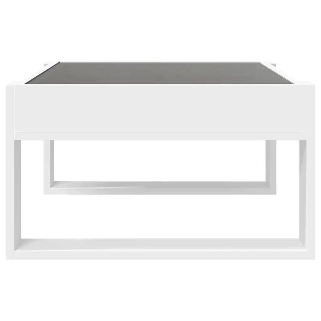 Tavolino da Salotto con LED Infinity-Tavolino da soggiorno Bianco 70x53x30 cm