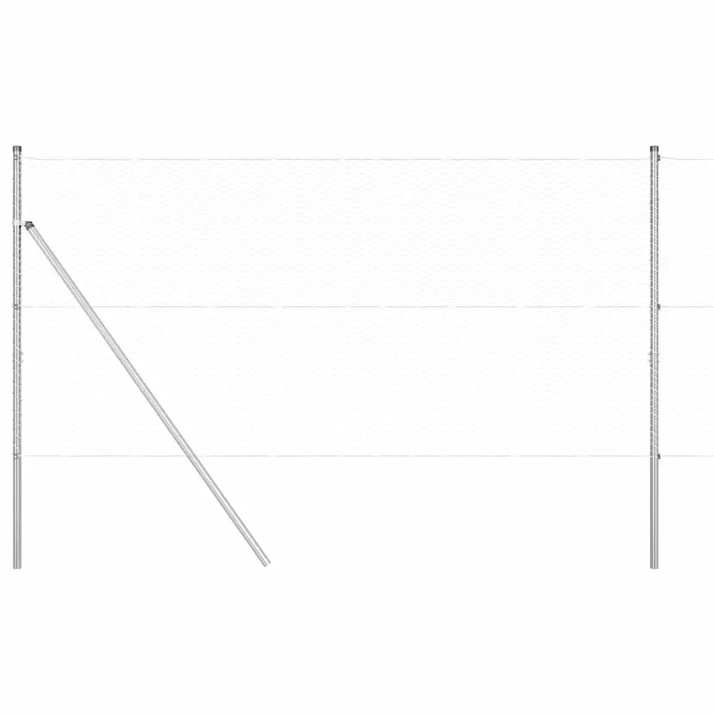 Palo della recinzione Argento 50 x 1,2 m (25 mm rete) Acciaio