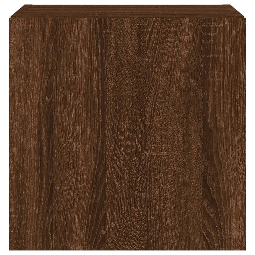 Mobile TV multimediale da parete mensola TV credenza TV per sala da pranzo soggiorno camera da letto con luci LED 2 pezzi rovere 40,5 x 35 x 40 cm marrone 02_0029162