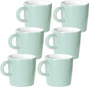 Set di 6 Ciotole in Ceramica per Espresso, 120 ml - Piccole Sacche per Tè - Colore Blu Turquoise