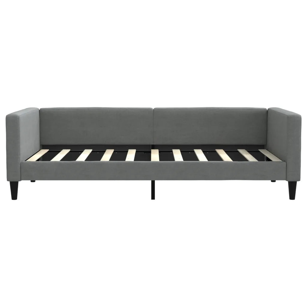 Divano Letto con Materasso Grigio Scuro 90x190 cm in Tessuto