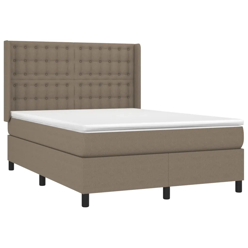 Giroletto a Molle con Materasso Tortora 140x200 cm in Tessuto 3131757