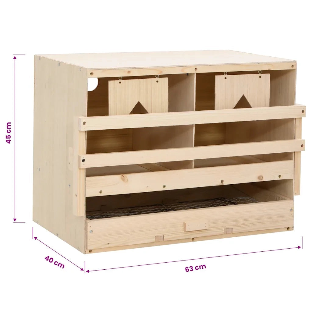 Casetta Cova per Galline 2 Scomparti 63x40x45 cm Legno di Pino 170652