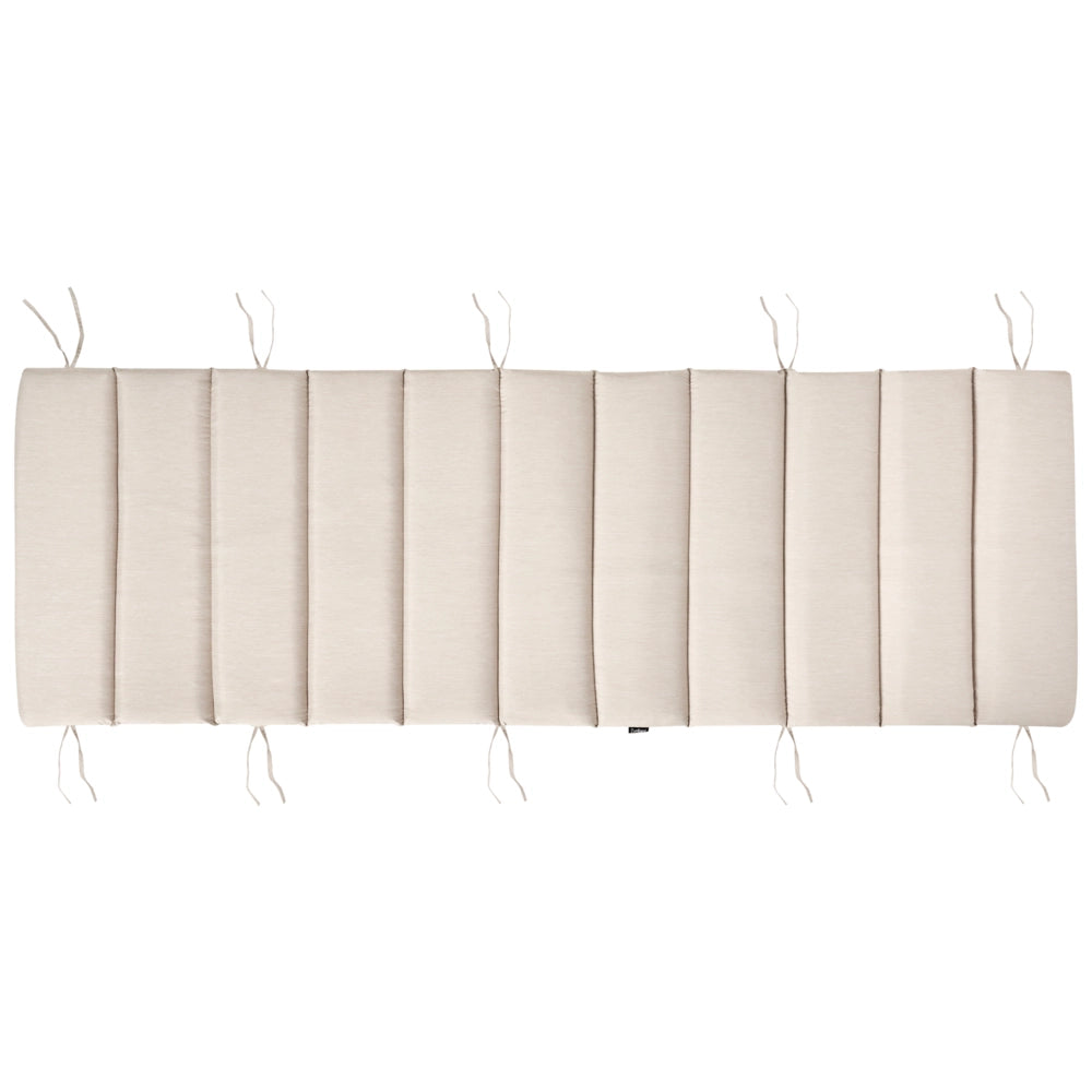 Lettino prendisole in legno di acacia Cuscino beige chiaro a doghe Design a dondolo Forma curva