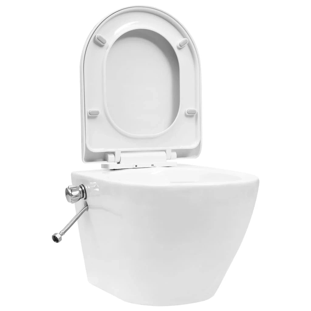 Kit completo per vaso sospeso senza brida e cassetta di scarico nascosta ceramica bianca 02_0003576