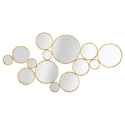 Decorazione in Metallo 3D Cerchi 24, Oro, Metallo, 100x2,3x51,5 cm