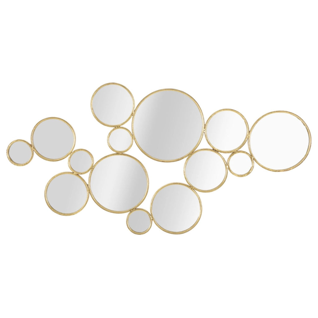 Decorazione in Metallo 3D Cerchi 24, Oro, Metallo, 100x2,3x51,5 cm