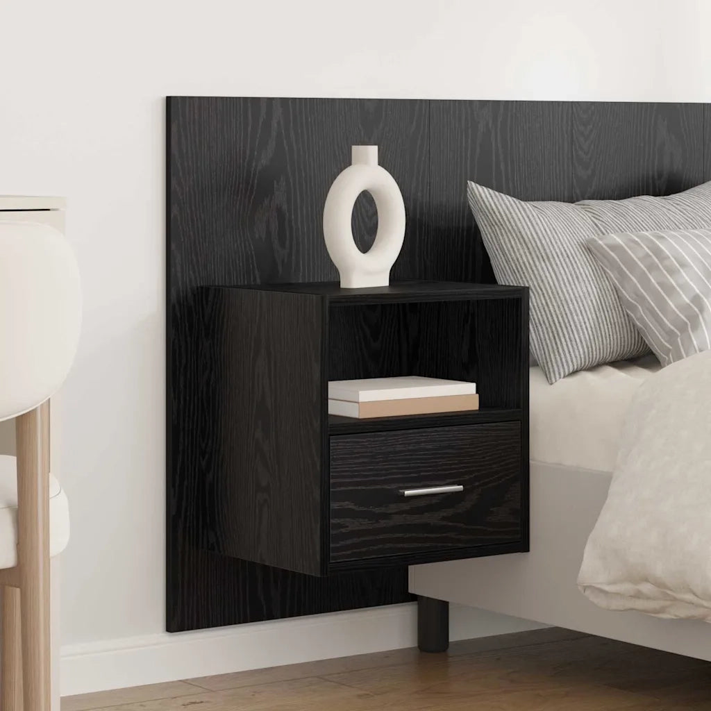 Testata con Comodino 3 pcs Rovere Nero Legno multistrato 3416186