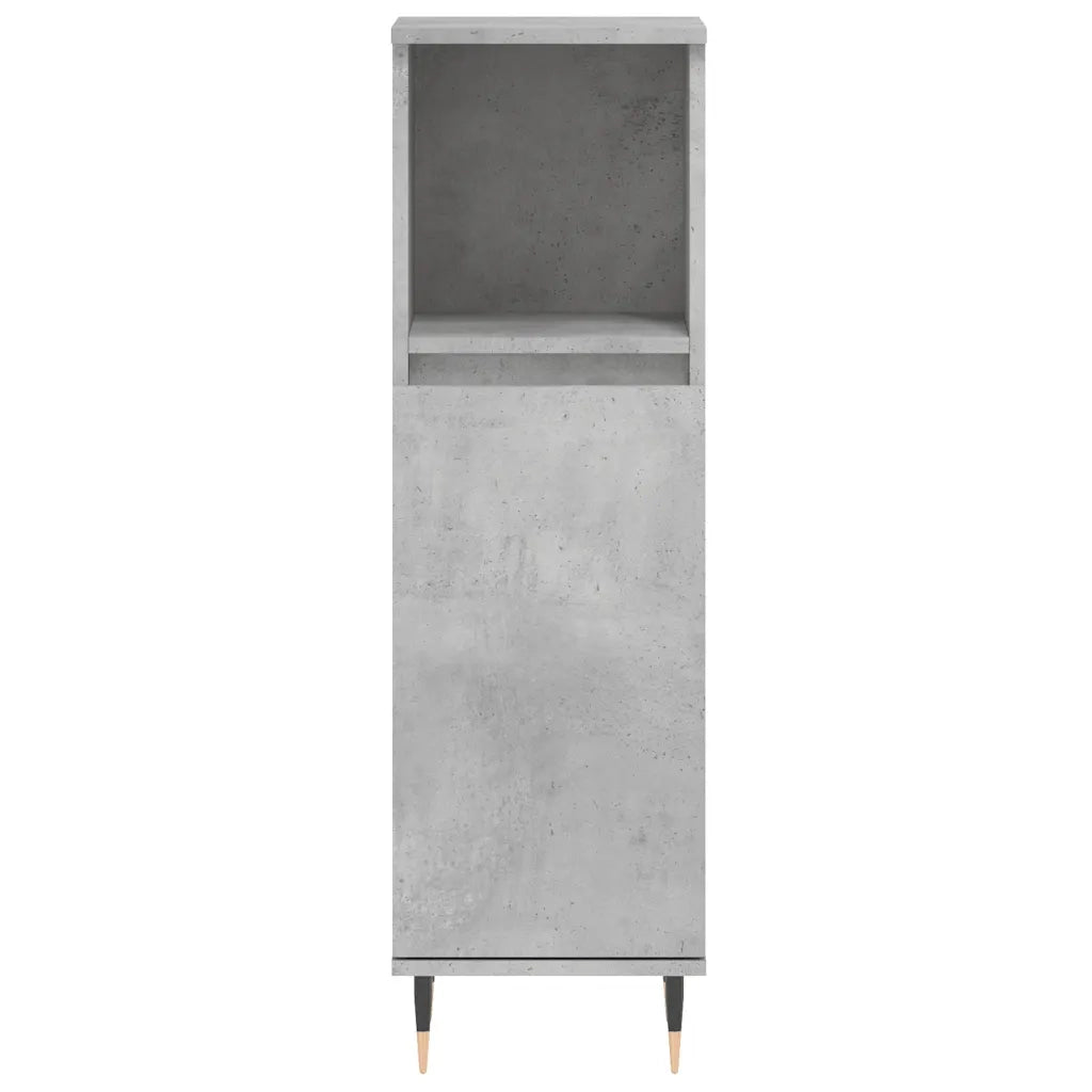 Armadietto Bagno Grigio Cemento 30x30x100 cm Legno Multistrato 831552