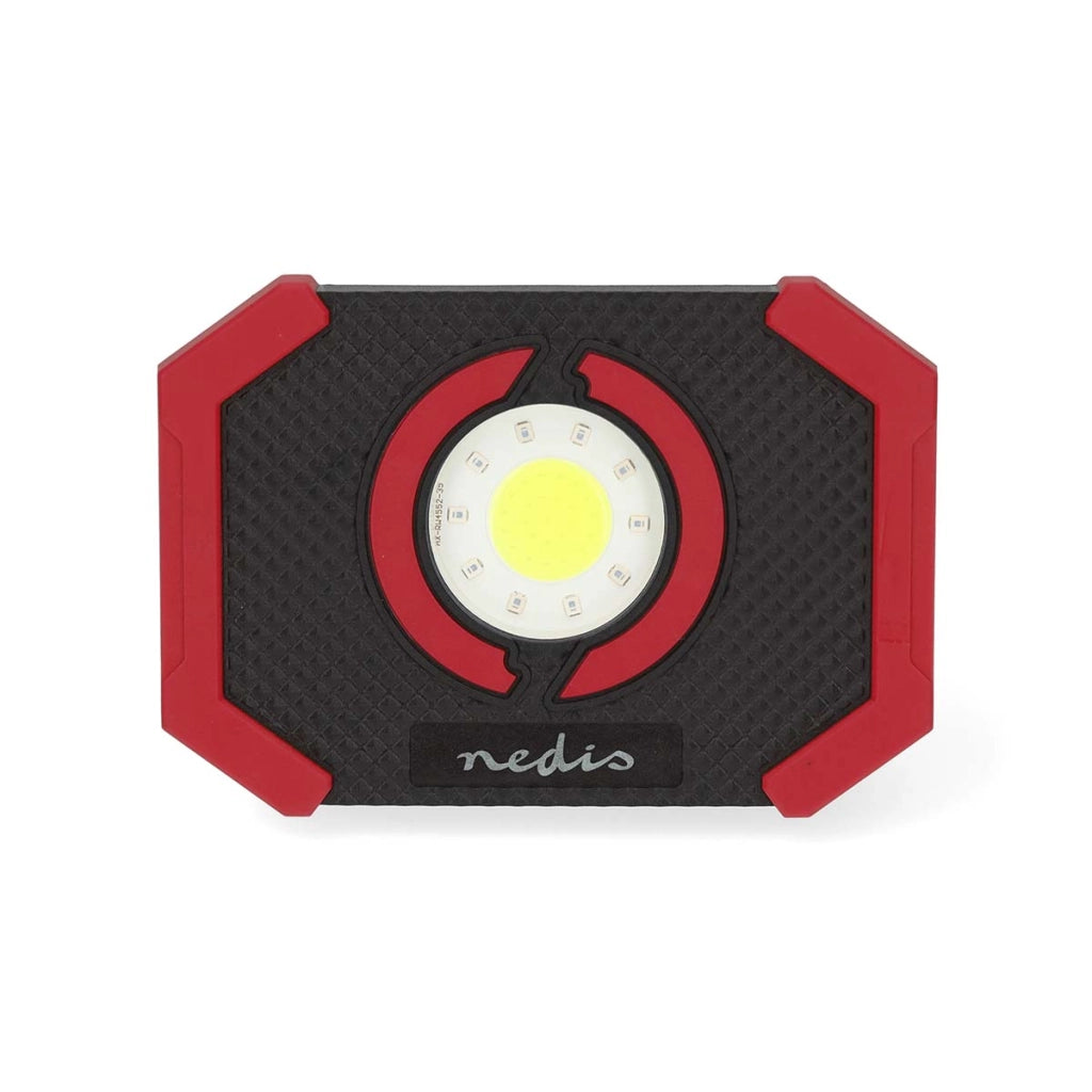 Lampada da lavoro a LED ricaricabile da 10W 1000lm con supporto a magnete Nero / Rosso Nedis