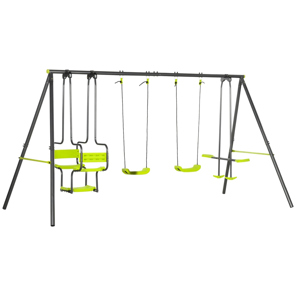 Altalena da giardino per bambini ¨C zephmum ¨C verde 355x184x186 cm