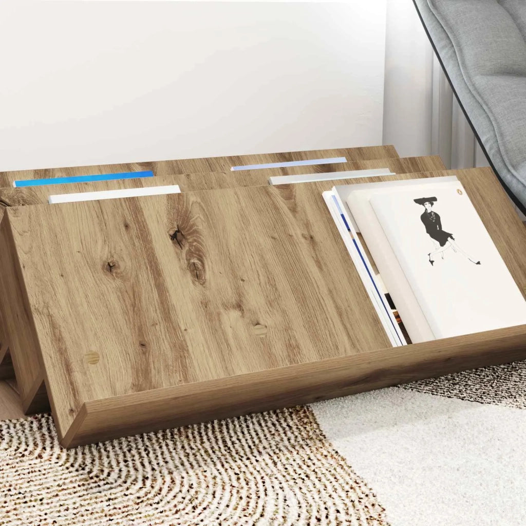 Scaffale per riviste Rovere artigianale 90 x 53 x 28,5 cm