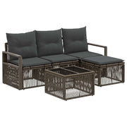 Set Divano da Giardino 5 pcs Grigio polyrattan 3435695