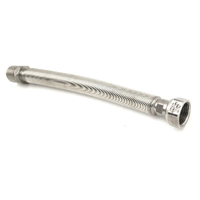 FLESSIBILE INOX RACCORDO IN OTTONE L. 220 / 420 MM  (per Acqua)- 1- ATON- pezzi 1