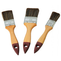 Kit 3 pennelli con manico in legno colore marrone