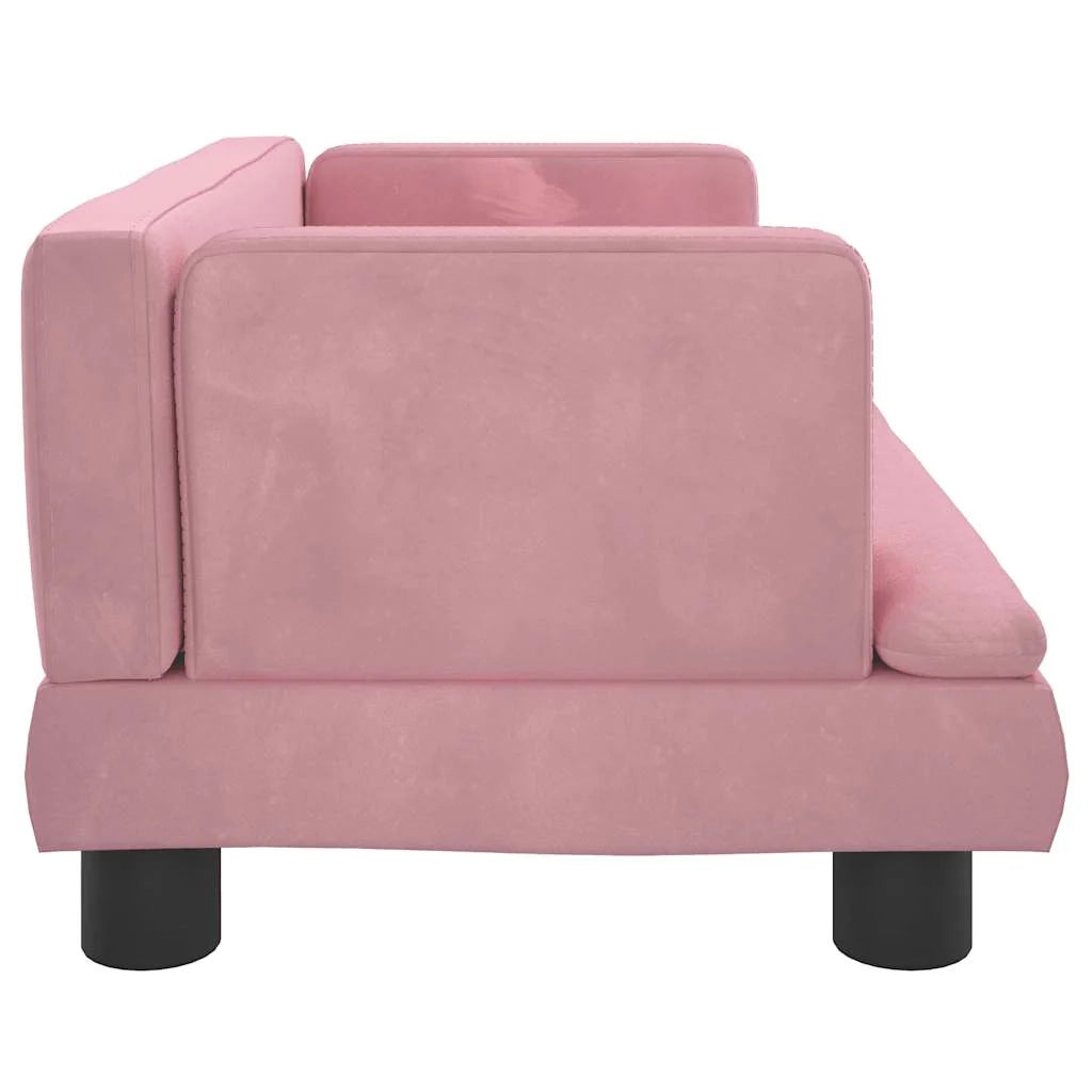Cuccia per cani a forma di cesto comoda 60 x 40 x 30 cm in velluto rosa 02_0042730