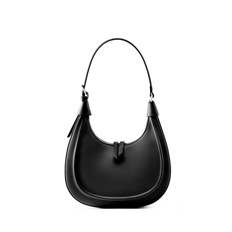 Nuova borsa a tracolla casual da donna in vera pelle nera