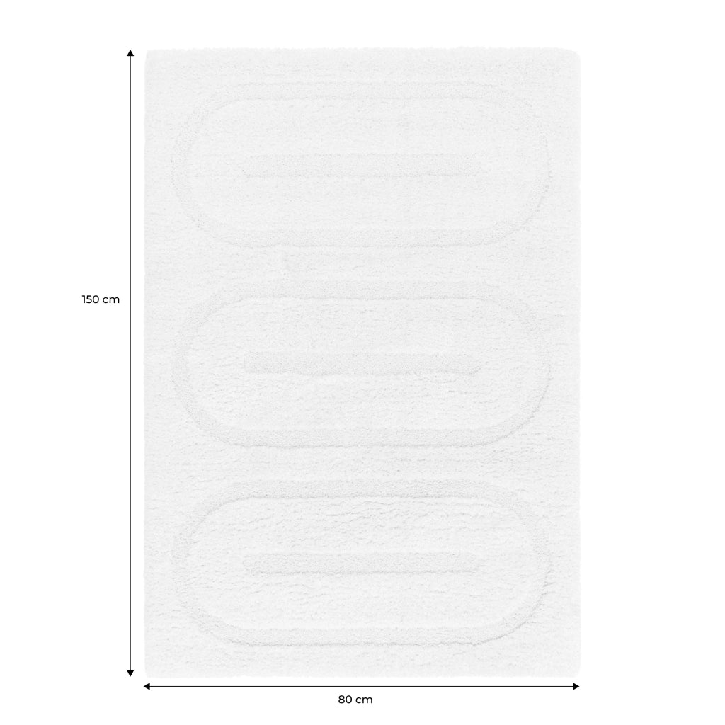Tappeto da interno con motivi geometrici crema